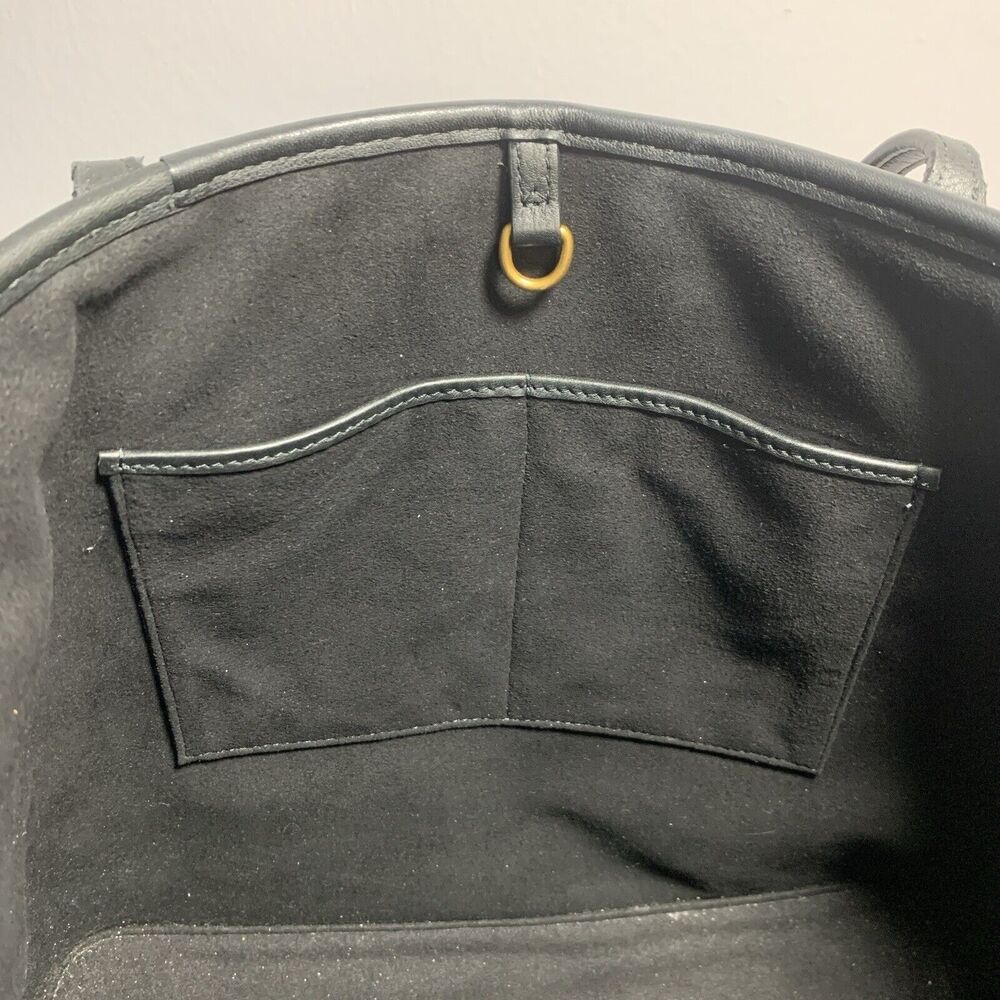 Aritzia Auxiliary Black Leather Tote Bag Purse Carry All + Coin Purse EUC - Picture 11 of 16